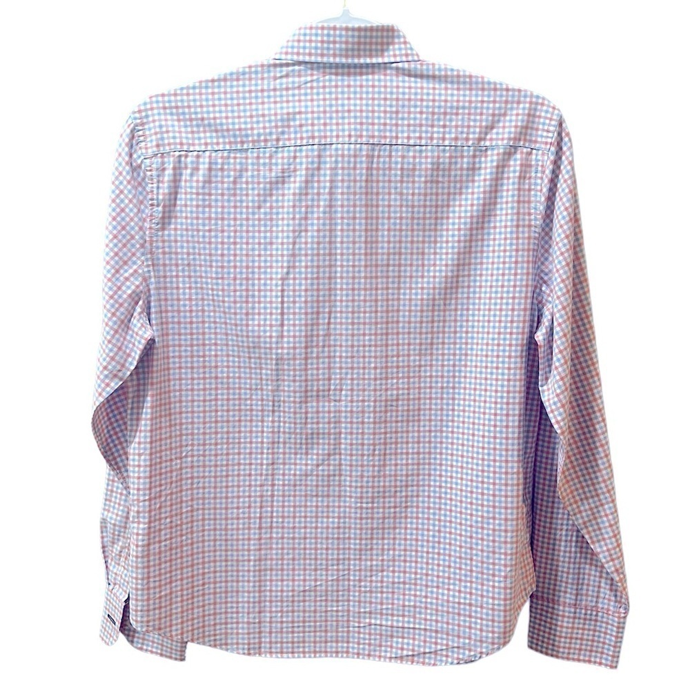 UNTUCKit Boys Size 14 Long Sleeve 100% Cotton Blue and Pink Plaid Pattenn - Picture 4 of 11